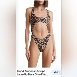 Good american sculpt lace up one piece swimsuit.